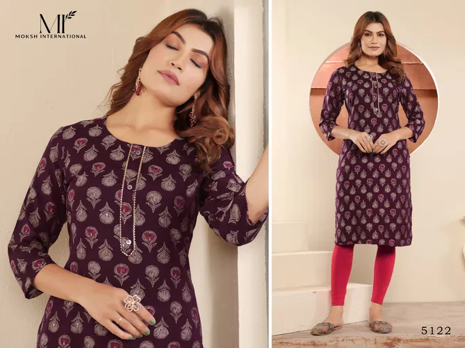 Surbhi Vol 1 By Moksh Viscose Maslin Printed Kurti Wholesale Price